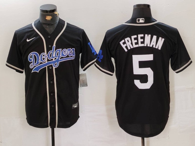Men's Los Angeles Dodgers Freddie Freeman Black Game Jersey