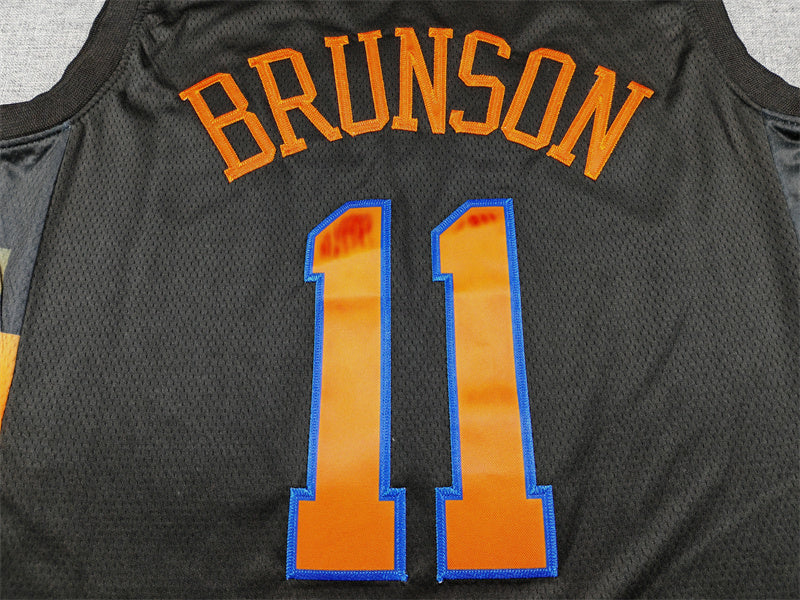 Men's New York Knicks Jalen Brunson Black Swingman Jersey - Statement Edition
