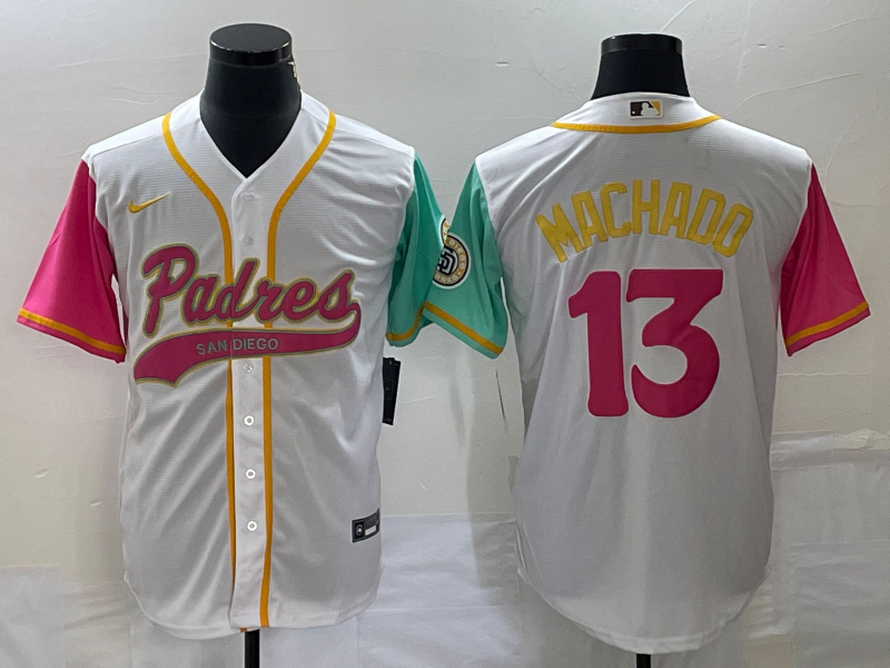 Men's San Diego Padres Manny Machado White City Connect Replica Player Jersey Joint Edition