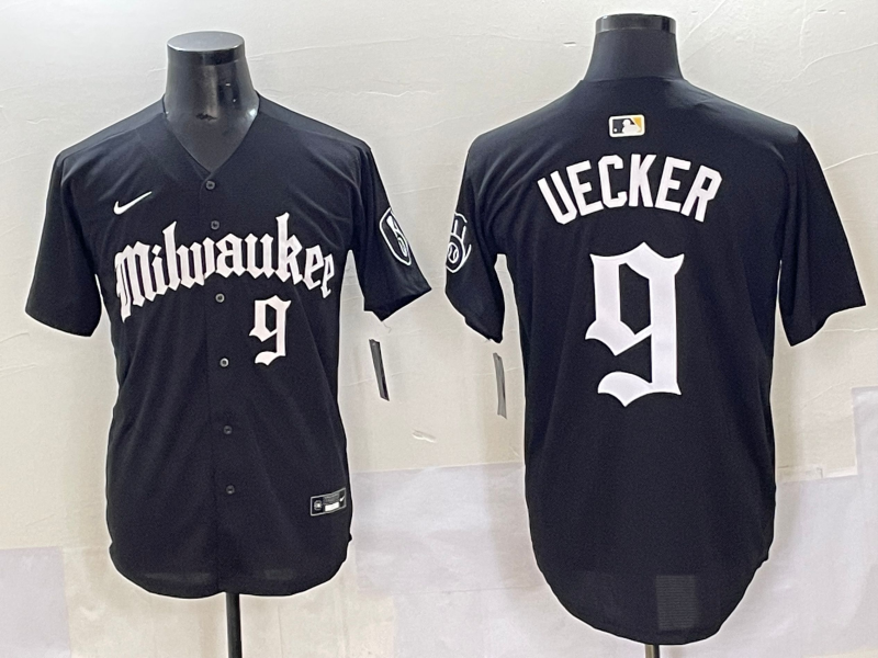 Men's Milwaukee Brewers Bob Uecker Black Limited Player Jersey