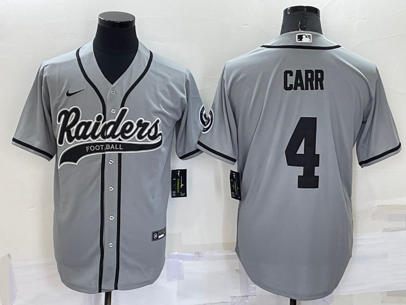 Men's Las Vegas Raiders Derek Carr Gray Game Jersey Joint Edition