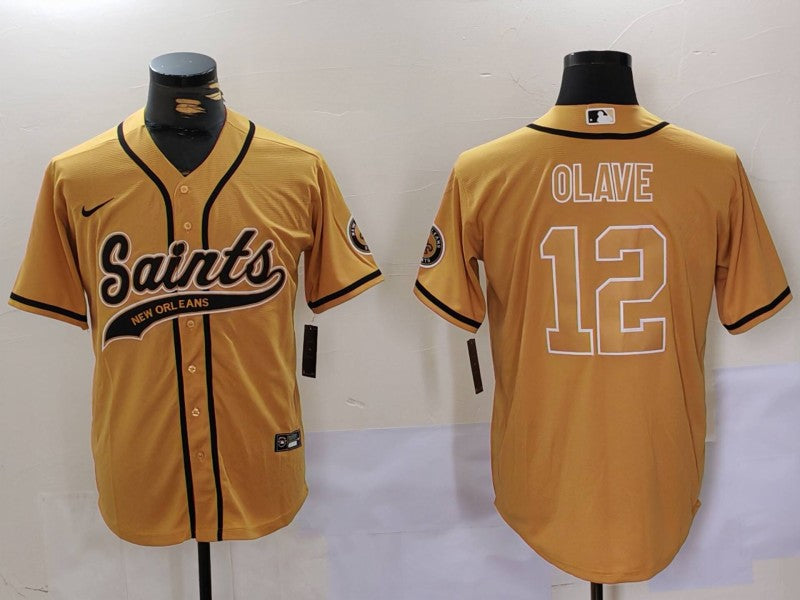 Men's New Orleans Saints Chris Olave Yellow Game Jersey