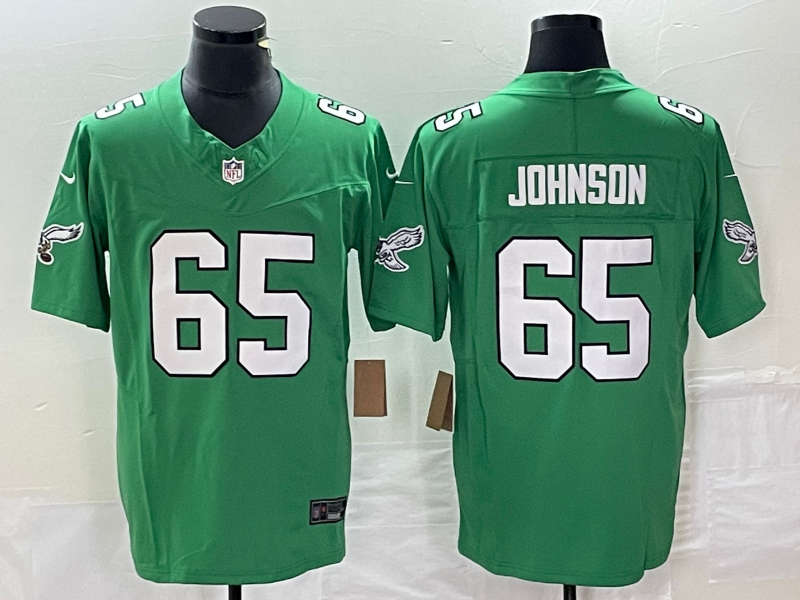 Men's Philadelphia Eagles Fred Johnson Kelly Green Game Jersey