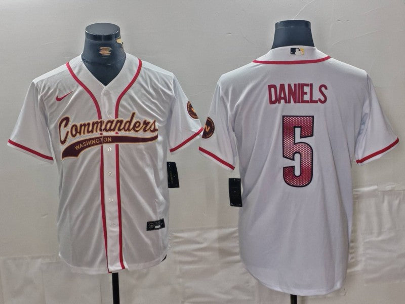 Men's Washington Commanders Jayden Daniels White Game Jersey
