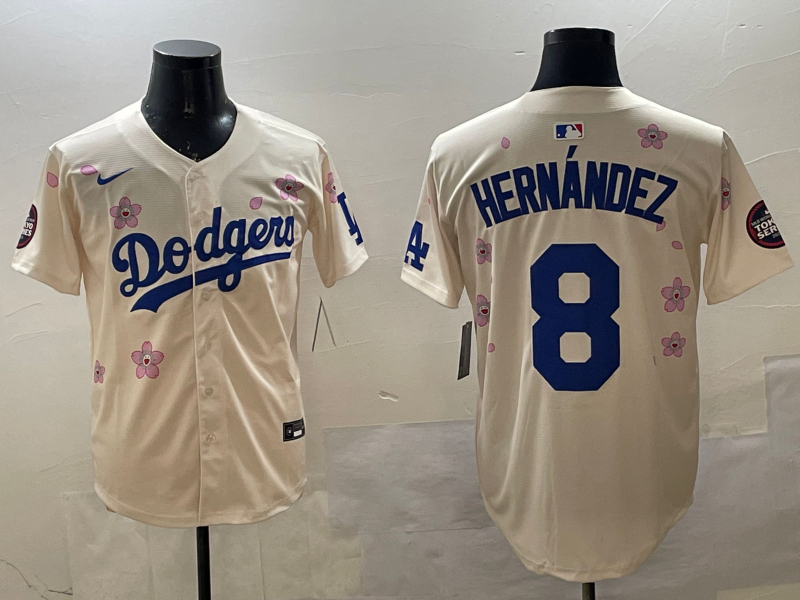 Men's Los Angeles Dodgers Enrique Hernandez Cream Alternate Replica Player Jersey