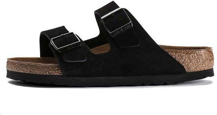 Birkenstock Arizona Soft Footbed Suede Leather 0951323 Narrow Fit Black Sandals