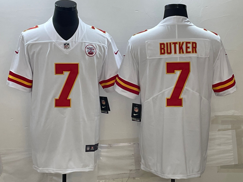 Men's Kansas City Chiefs Harrison Butker White Game Jersey