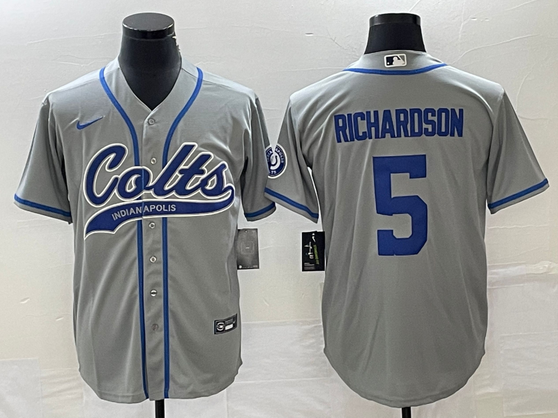 Men's Indianapolis Colts Anthony Richardson Gray Game Jersey Joint Edition