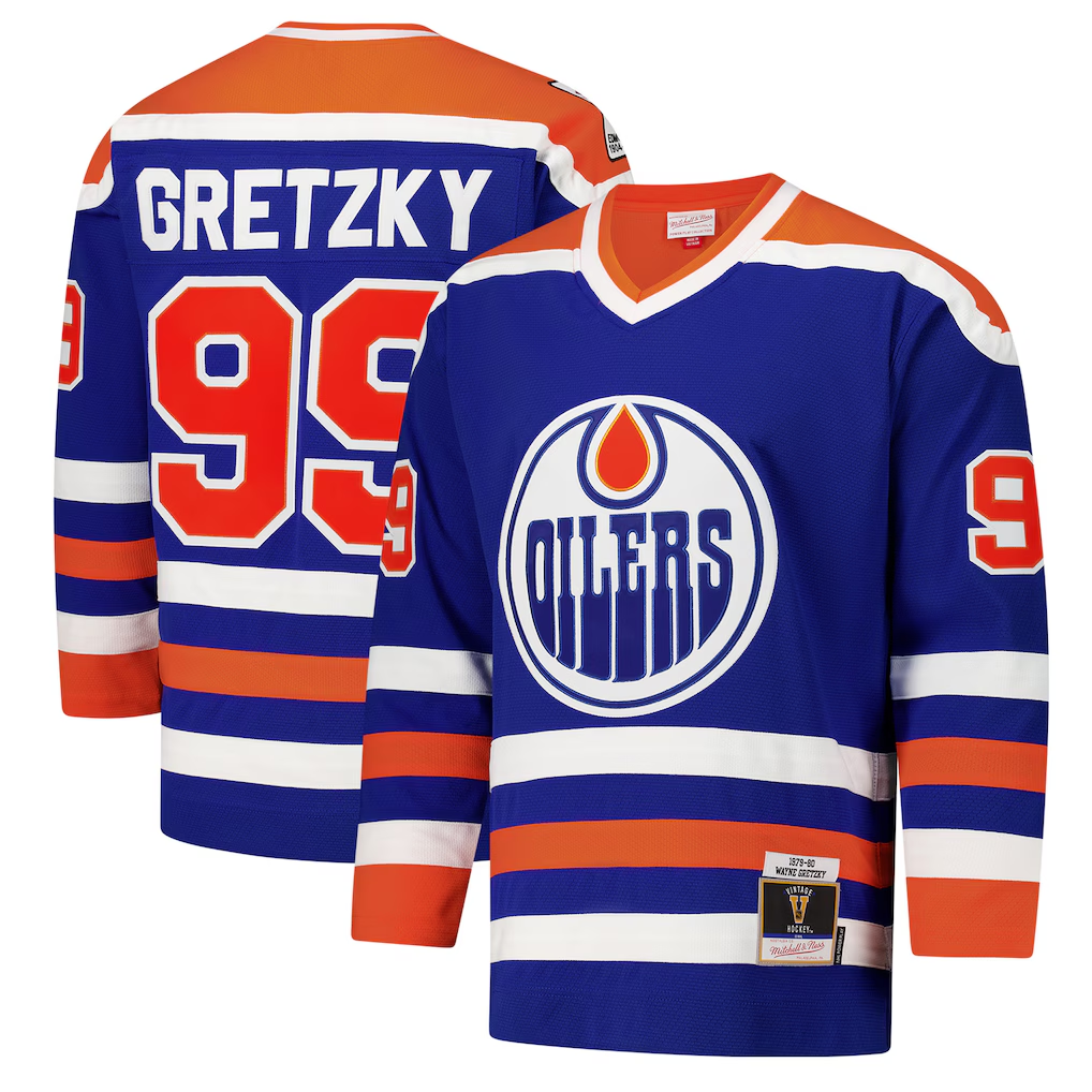 Men's Edmonton Oilers Wayne Gretzky Royal 1979-80 Power Play Jersey