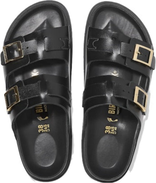 Birkenstock St Barths Natural Leather 1025245 Narrow Fit Black Sandals