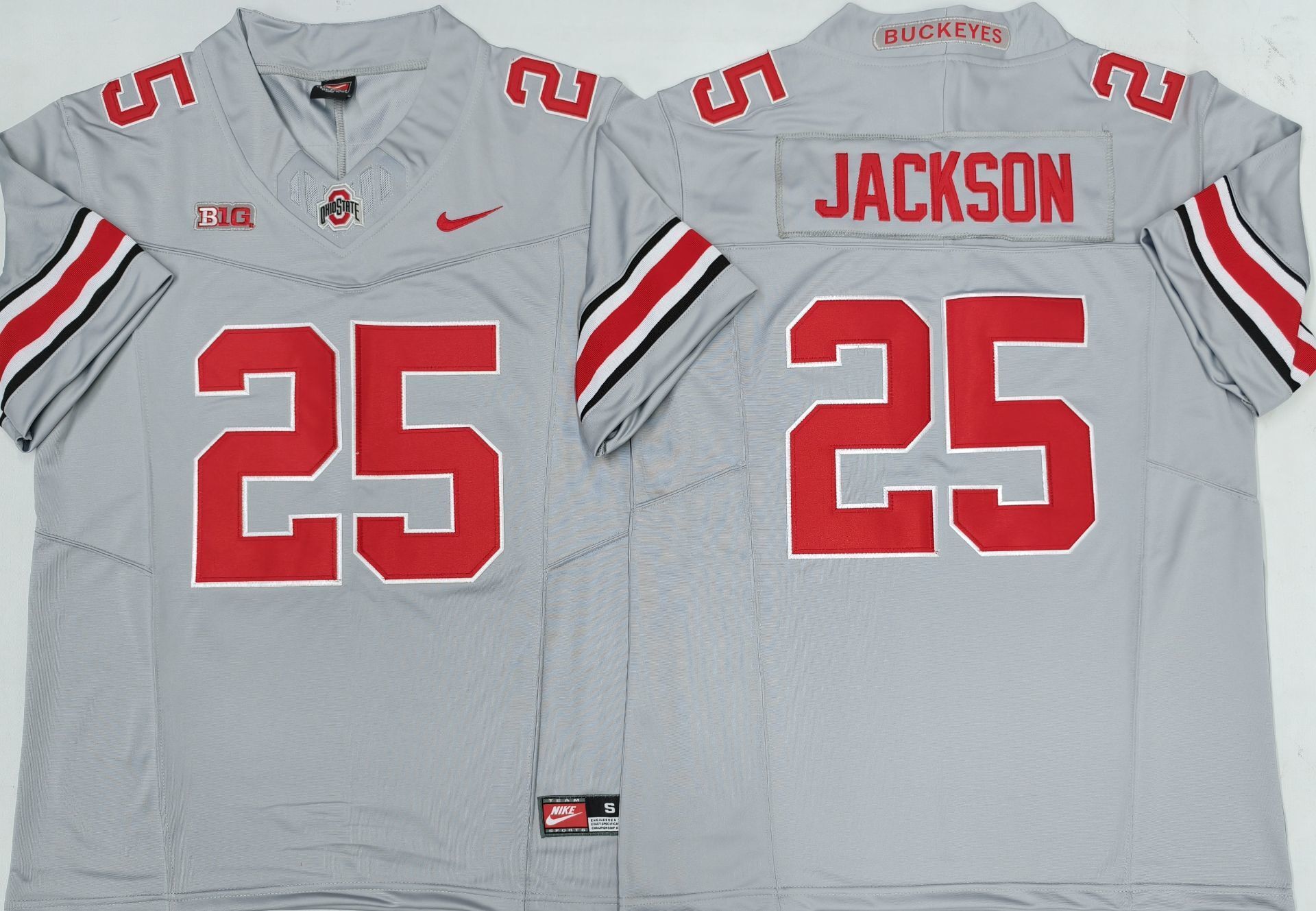 Men's Ohio State Buckeyes Bo Jackson Gray Player Game Jersey