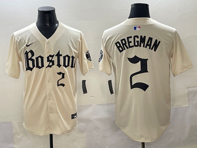Men's Boston Red Sox Alex Bregman Cream Replica Player Jersey