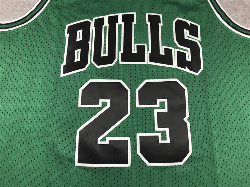 Men's Chicago Bulls Michael Jordan Green 1997-98 Hardwood Classics Authentic Jersey
