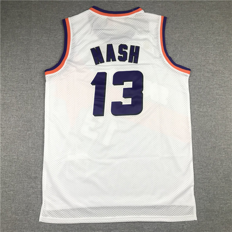 Men's Phoenix Suns Steve Nash White 1996-97 Throwback Stitched Jersey
