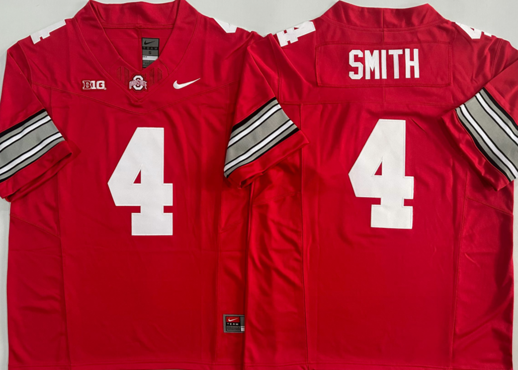 Men's Ohio State Buckeyes Jeremiah Smith Red Player Game Jersey