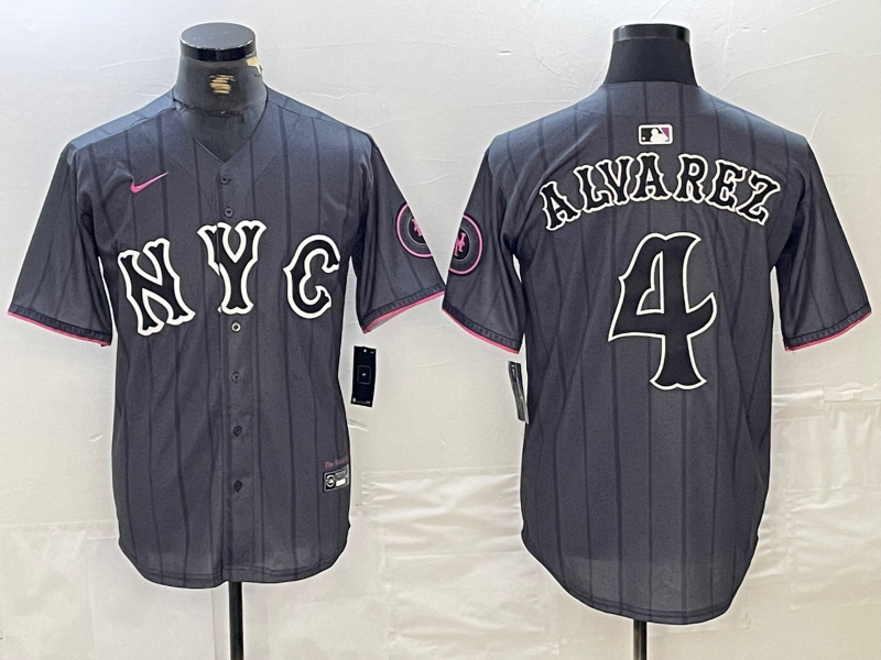 Men's New York Mets Francisco Alvarez Graphite 2024 City Connect Limited Player Jersey