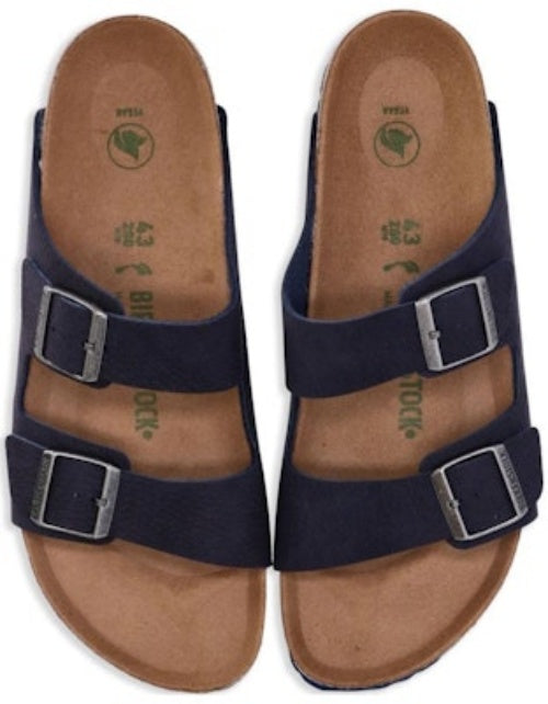 Birkenstock Arizona Vegan PU 1023150 Blue Brown Slide Sandals
