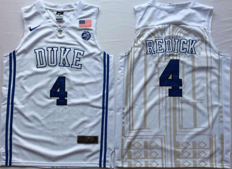 Men's Duke Blue Devils J.J Redick White Player Game Jersey