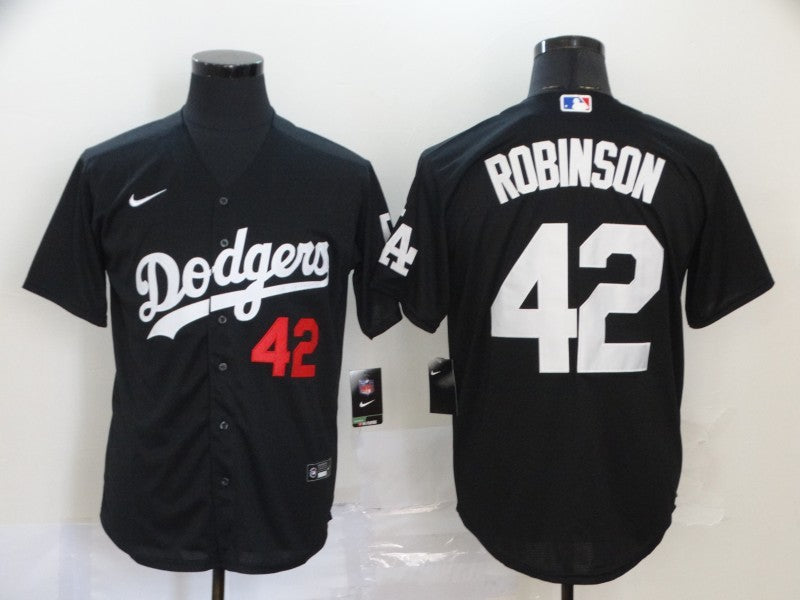Men's Los Angeles Dodgers Jackie Robinson Black Stitched Jersey