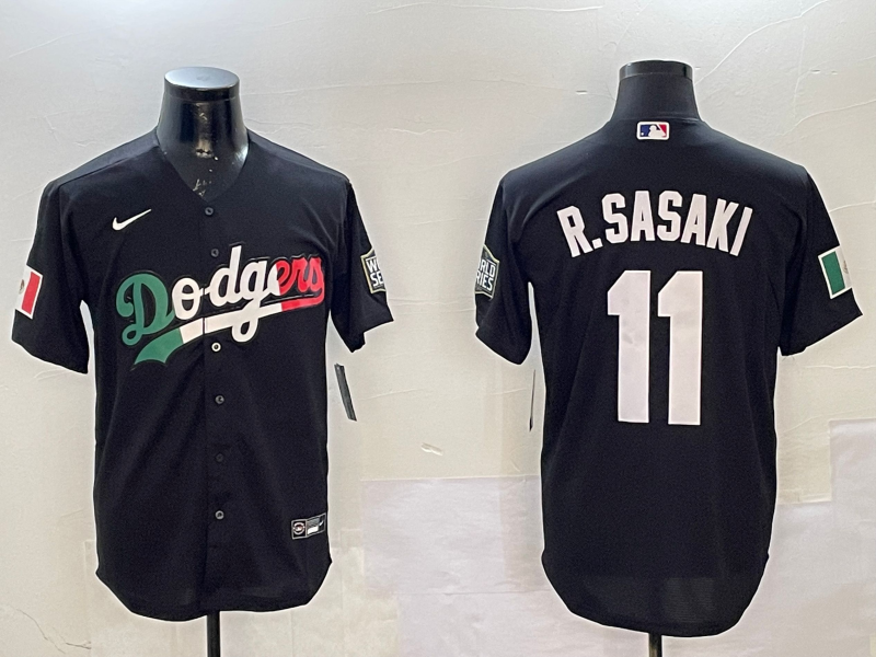 Men's Los Angeles Dodgers Roki Sasaki Black Alternate Replica Player Jersey
