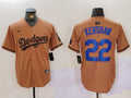 Men's Los Angeles Dodgers Clayton Kershaw Brown Game Player Jersey