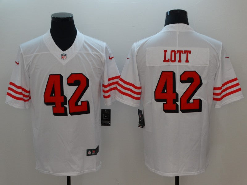 Men's San Francisco 49ers Ronnie Lott White Game Player Jersey