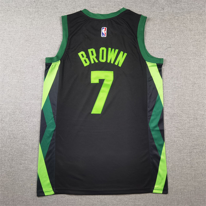 Men's Boston Celtics Jaylen Brown Black 2024/25 Swingman Player Jersey - City Edition