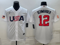 Men's 2023 World Baseball Classic Kyle Schwarber USA White Jersey