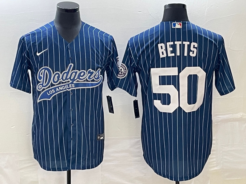Men's Los Angeles Dodgers Mookie Betts Blue Player Jersey Joint Edition