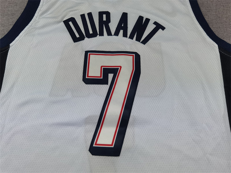 Men's 2024 USA Dream Team Kevin Durant White Authentic Player Jersey