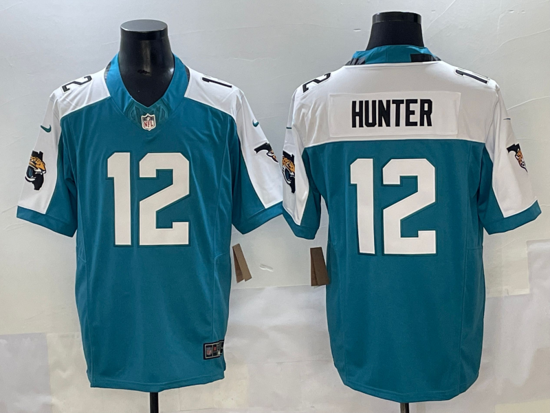 Men's Jacksonville Jaguars Travis Hunter Teal 2025 NFL Draft First Round Pick Game Jersey