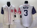 Men's New York Yankees Babe Ruth White Team Player Game Jersey