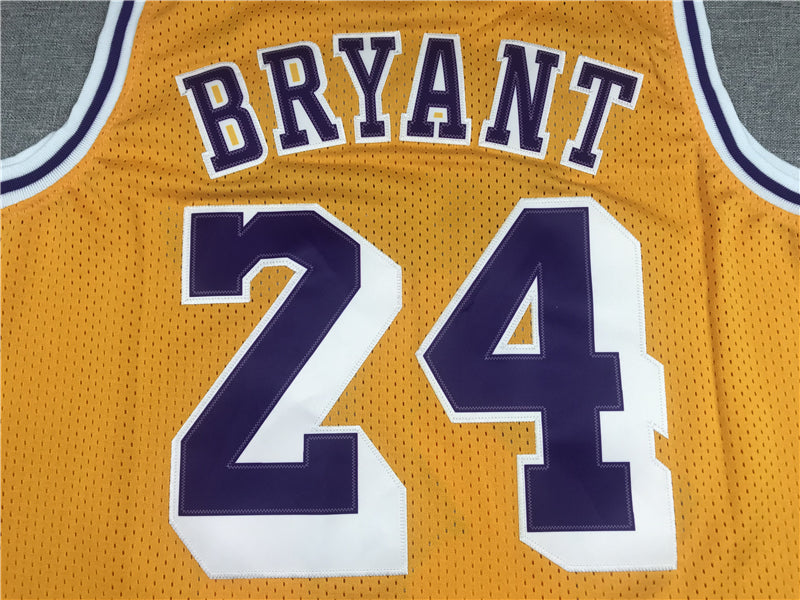 Men's Los Angeles Lakers Kobe Bryant Gold 2007-08 Hardwood Classics Authentic Player Jersey