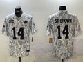 Men's Detroit Lions Amon-Ra St. Brown Arctic Camo 2024 Salute to Service Limited Jersey
