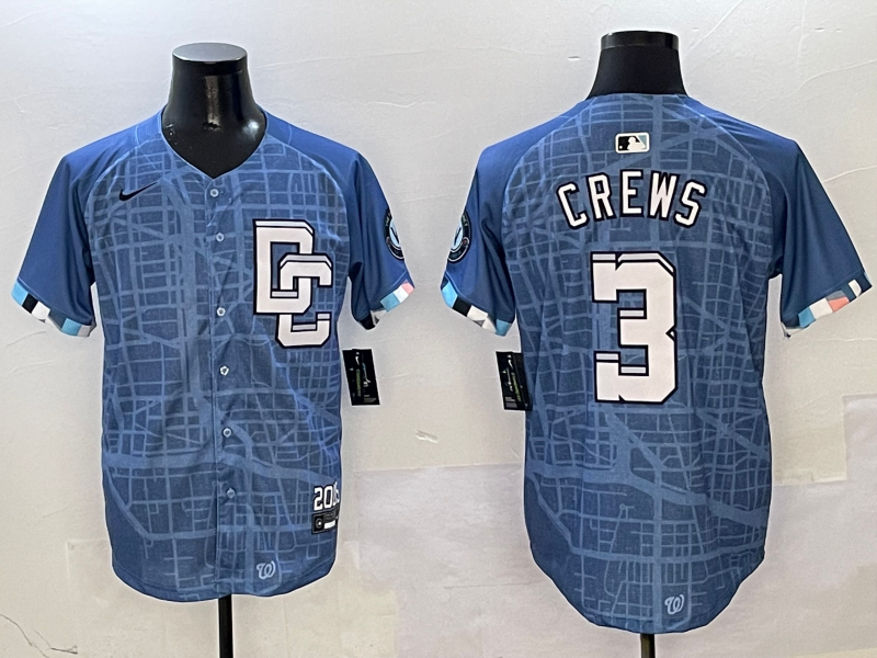 Men's Washington Nationals Dylan Crews Blue 2025 City Connect Limited Player Jersey