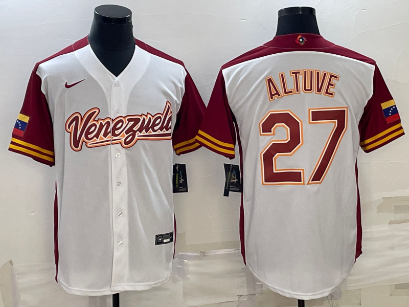 Men's 2023 World Baseball Classic Jose Altuve Venezuela White Jersey