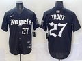 Men's Los Angeles Angels Mike Trout Black Limited Player Jersey