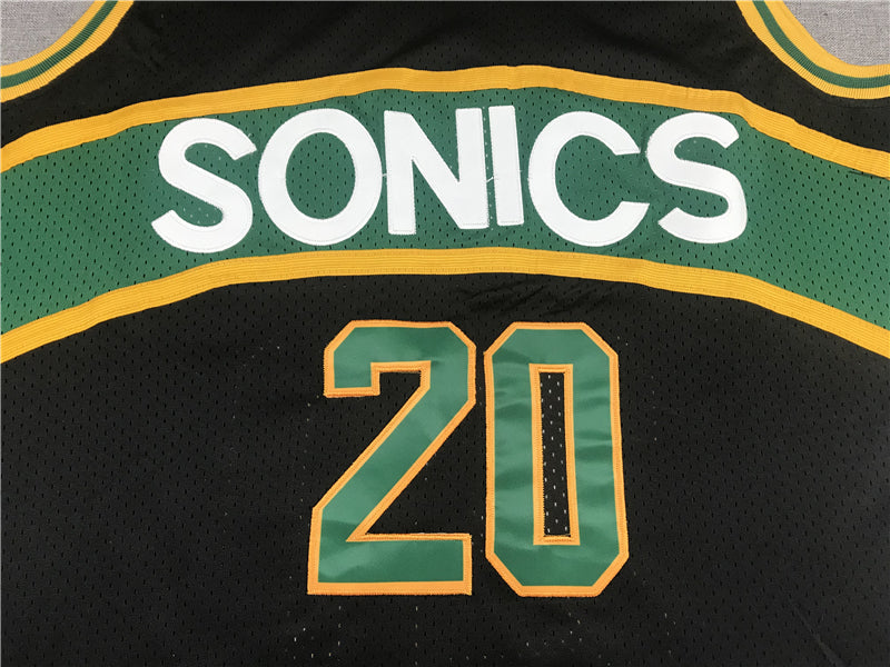 Men's Seattle Supersonics Gary Payton Black Throwback Swingman Jersey