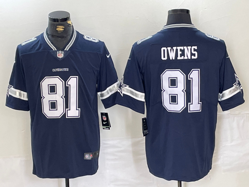 Men's Dallas Cowboys Terrell Owens Navy Game Jersey