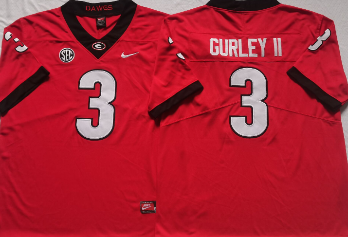 Men's Georgia Bulldogs Todd Gurley II Red Player Game Jersey
