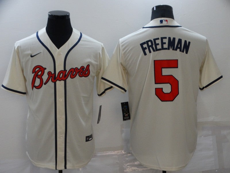 Men's Atlanta Braves Freedie Freeman Beige Replica Jersey