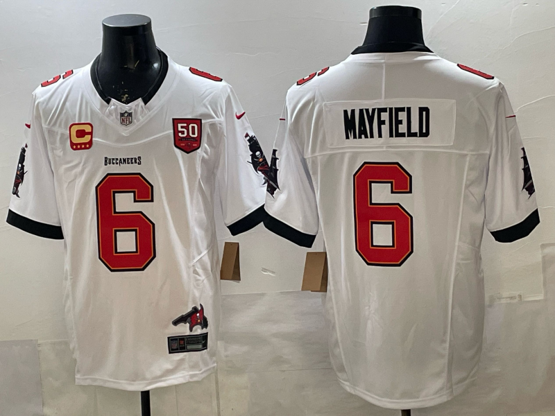 Men's Tampa Bay Buccaneers Baker Mayfield White Away Game Jersey