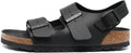 Birkenstock Arizona 1024998 Black Soft Footbed Leather Fashion Slippers