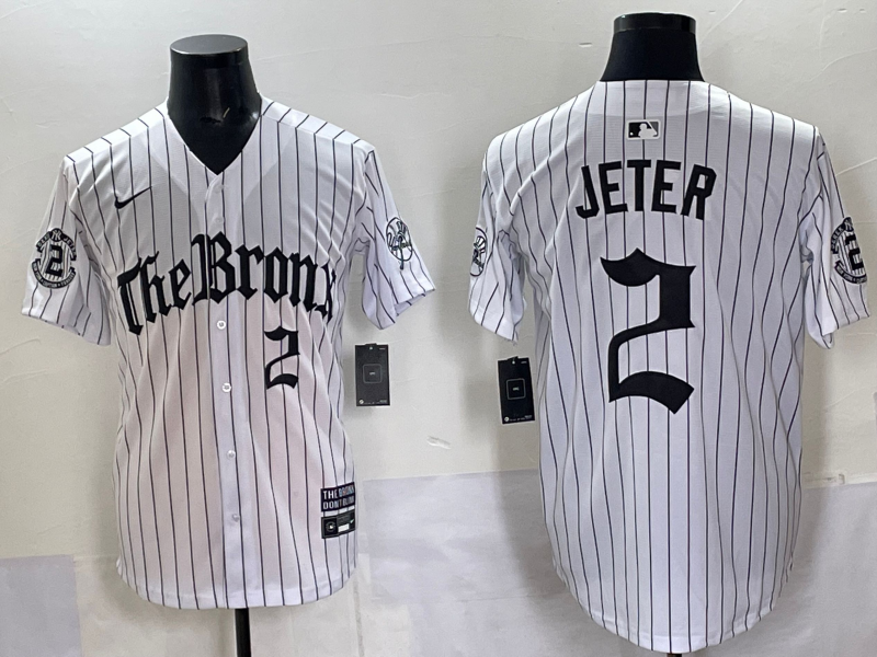 Men's New York Yankees Derek Jeter White Alternate Player Game Jersey