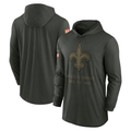 Men's New Orleans Saints Forest Green 2025 Salute to Service Sideline Dri-FIT Lightweight Hooded Pullover