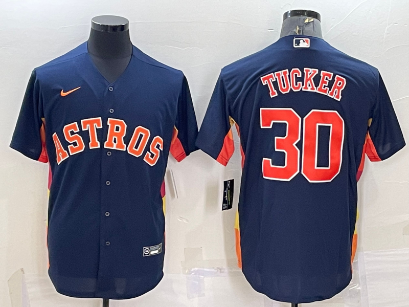 Men's Houston Astros Kyle Tucker Navy Alternate Replica Player Name Jersey