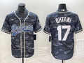 Men's Los Angeles Dodgers Shohei Ohtani Grey Camouflage Player Jersey Joint Edition
