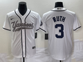 Men's New York Yankees Babe Ruth White Player Jersey Joint Edition