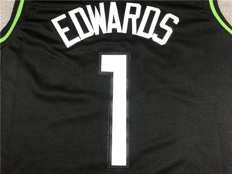 Men's Minnesota Timberwolves Anthony Edwards Black Swingman Jersey City Edition