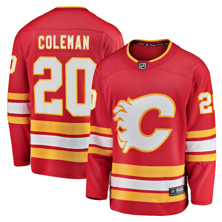 Men's Calgary Flames Blake Coleman Red Home Breakaway Player Jersey